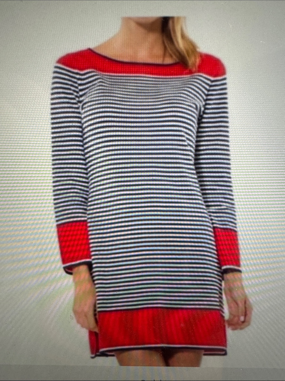 Sail To Sable sweaters dress Womens L knit Red White & Blue Nautical Stripes